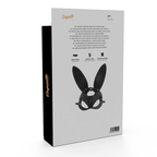Masque cuir vegan avec oreilles de lapin — vue rapprochée