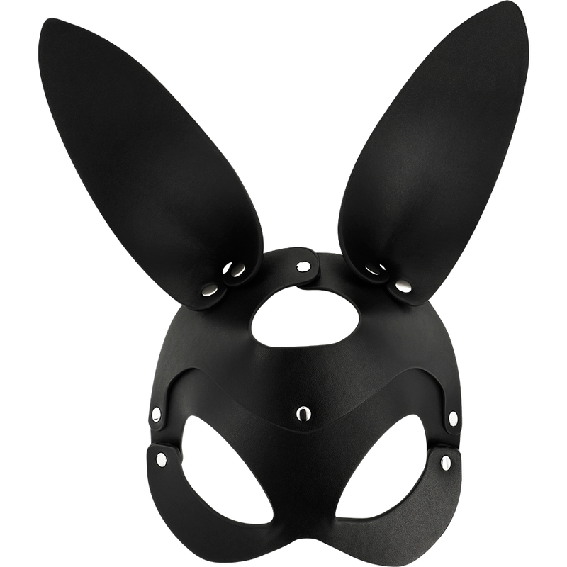 Masque cuir vegan avec oreilles de lapin — vue de profil