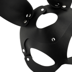 Masque cuir vegan avec oreilles de lapin — vue de dos