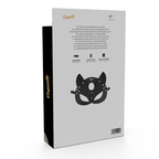 Masque cuir vegan avec oreilles de chat — vue rapprochée