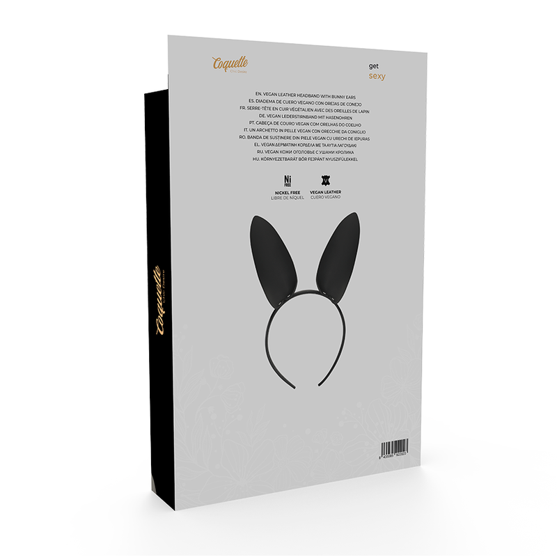 Serre-tête avec oreilles de lapin en cuir vegan — vue rapprochée