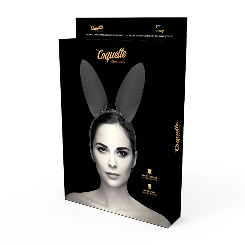 Serre-tête avec oreilles de lapin en cuir vegan — détail texture surface