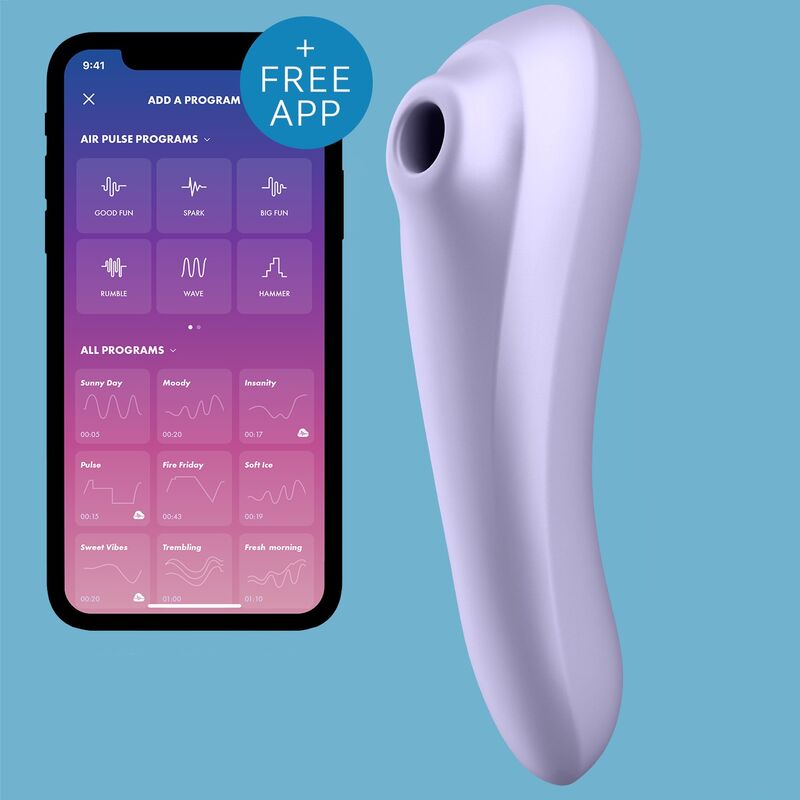 Double stimulateur clitoris aspiration et point G connecté — vue de dos