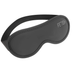 Masque elastique Fetish Submissive en cuir vegan double neoprene vu de face, bande elastique reglable pour la privation sensorielle, noir mat
