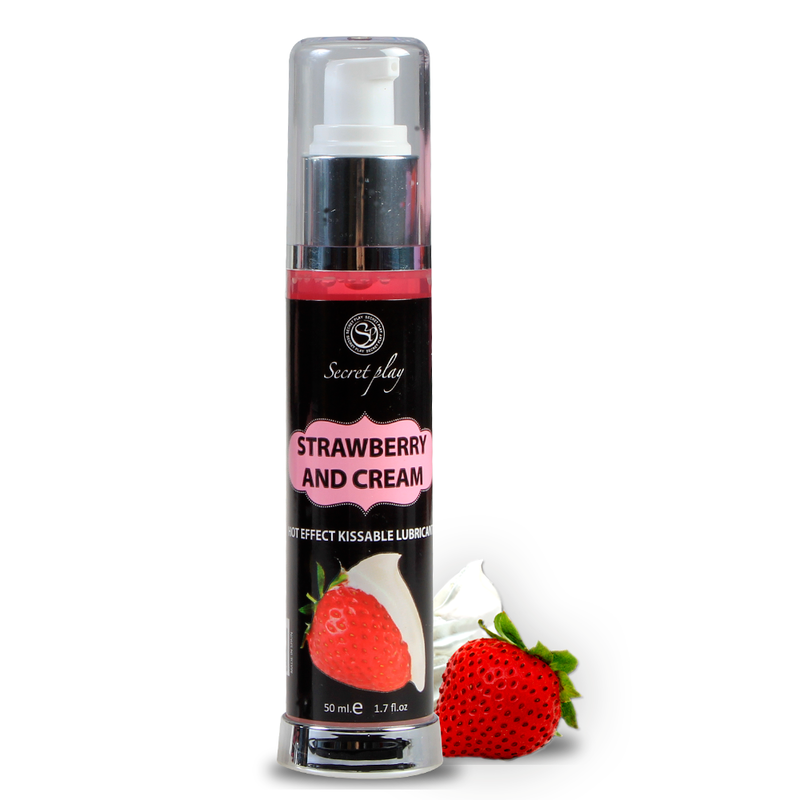 Lubrifiant 2-en-1 effet chaleur fraise et crème 50 ml — détail produit