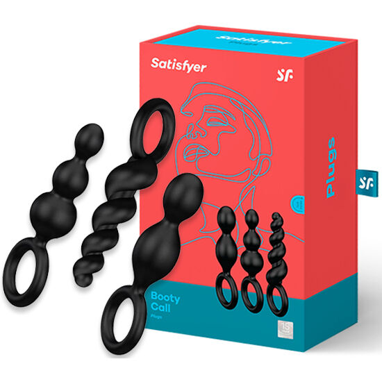 Coffret 3 plugs anal silicone progressifs — vue de dos