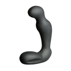 Masseur de prostate Sirius en silicone noir vu de trois quarts, courbe ergonomique et base d'appui, stimulateur quadripolaire d'electrostimulation prostatique Electrastim