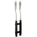 Moulinet ElectraStim a deux roues bipolaires de 170 mm, doubles tetes a pointes en laiton plaque et poignees acrylique, accessoire de stimulation sensorielle externe.
