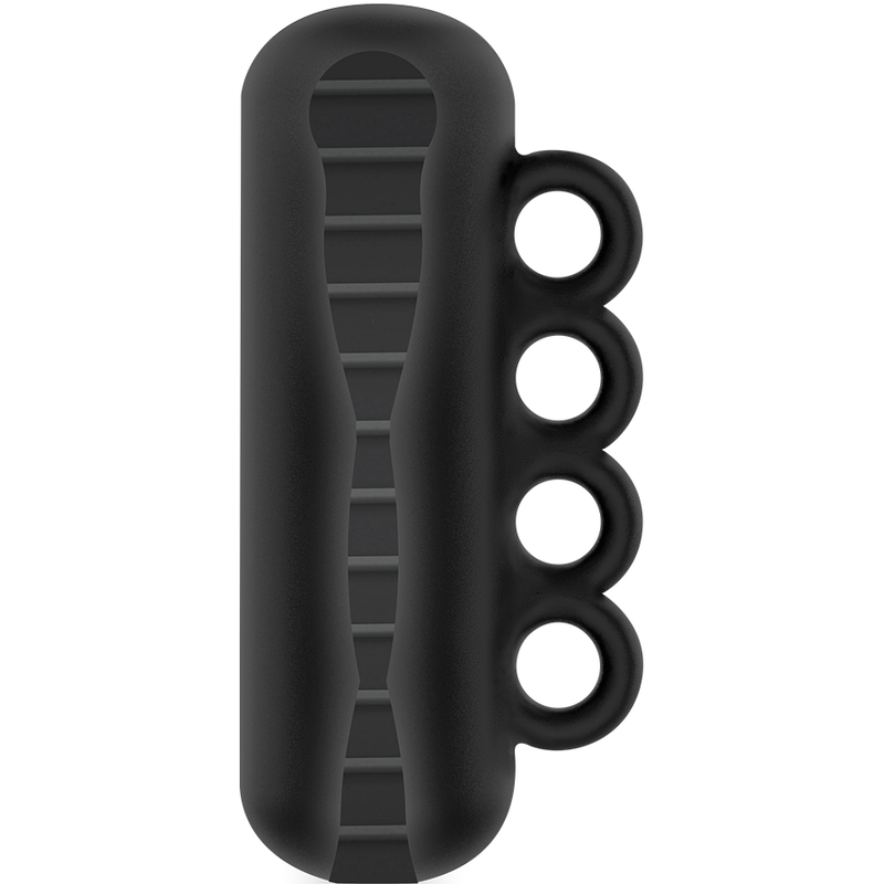 Masturbateur Tensek 5 noir - vue de dos montrant les rainures internes texturees
