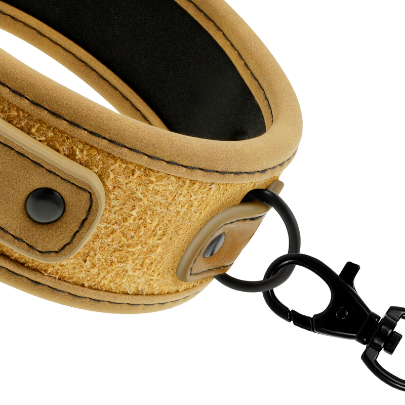 Collier chaîne doublée de néoprène avec menottes — vue de profil