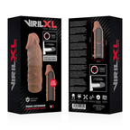 Gaine d'extension pénienne en silicone souple marron — détail base