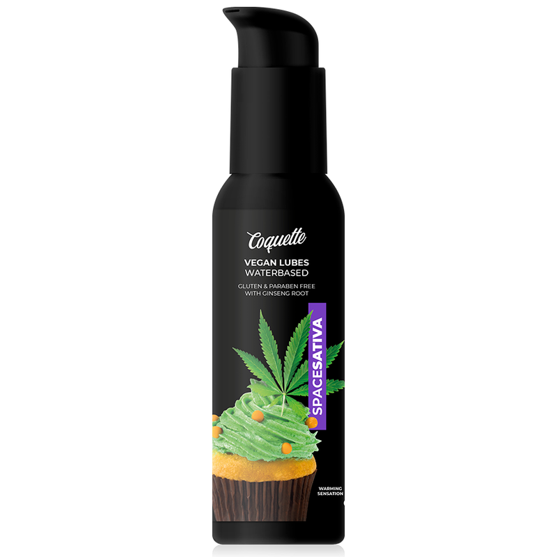 Lubrifiant gourmand Space Sativa 100 ml base eau — détail produit