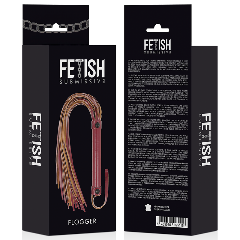 Fouet en cuir vegan avec manche ergonomique — détail texture surface