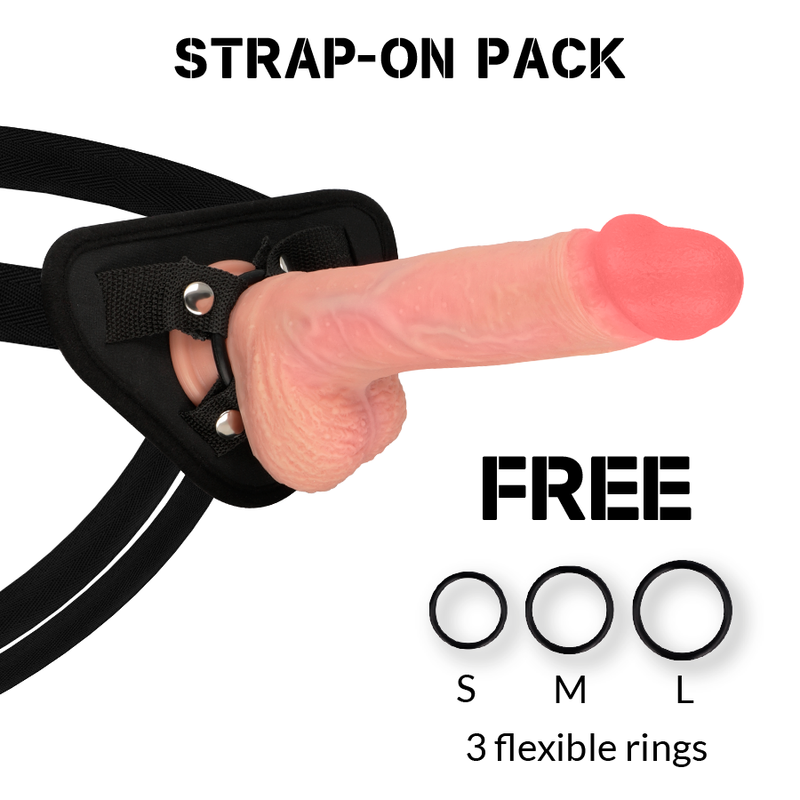 Harnais avec gode réaliste silicone Kingcobra — vue principale