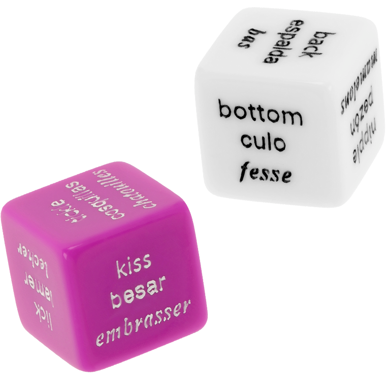 Jeu de dés érotiques multilingue résine — vue principale