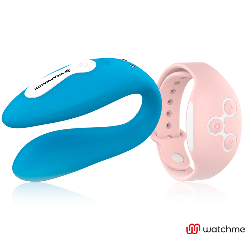 Vibrateur double technologie Watchme silicone indigo rose — détail produit