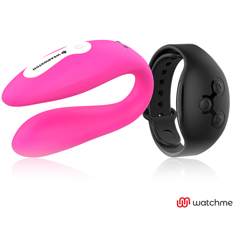 Vibromasseur connecté couple double technologie fuchsia — détail produit