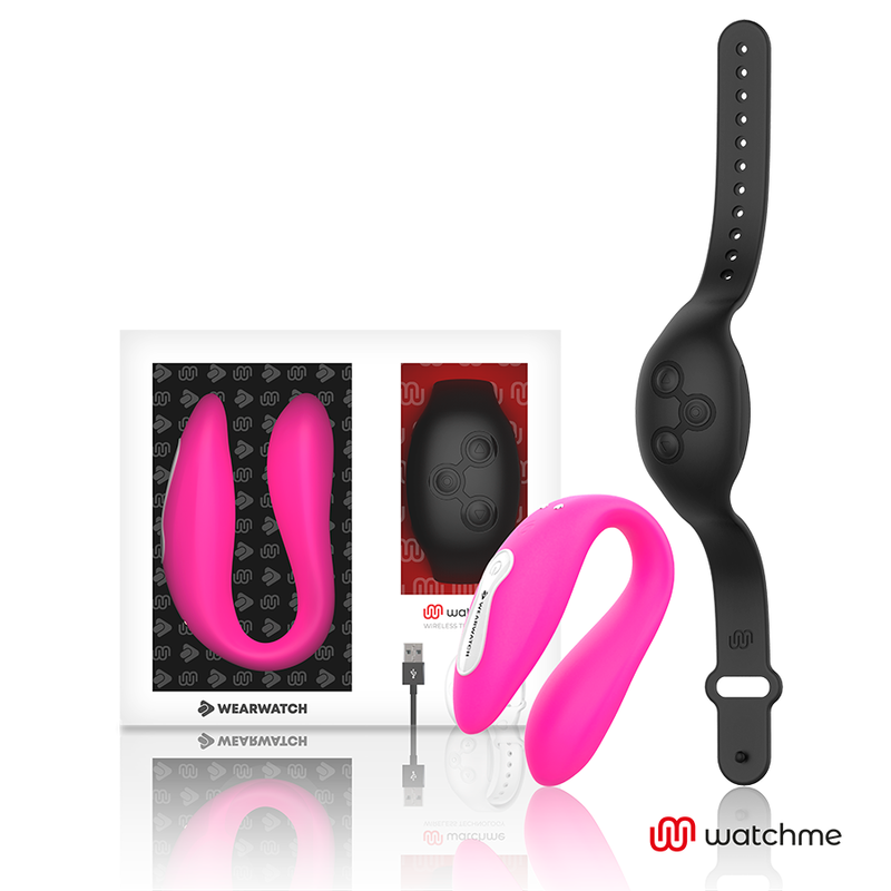 Vibromasseur connecté couple double technologie fuchsia — vue principale