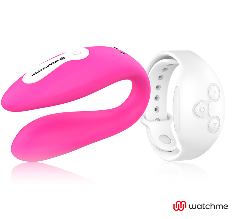 Vibrateur double technologie Watchme fuchsia neige — détail produit