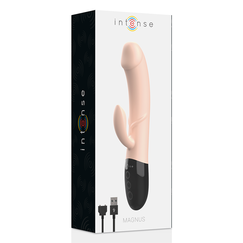 Vibromasseur rechargeable double moteur en silicone Magnus — emballage produit