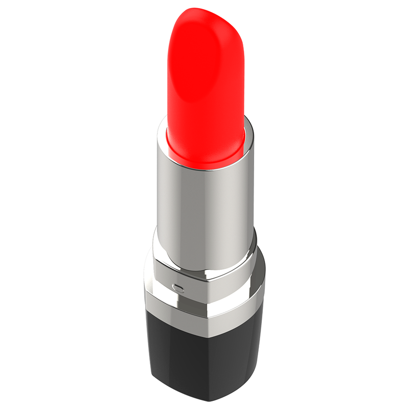 Mini vibromasseur rouge à lèvres Lippsy silicone — détail texture surface