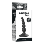 Plug anal silicone noir Addicted — détail texture surface