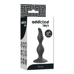 Plug anal silicone noir Addicted — détail texture surface