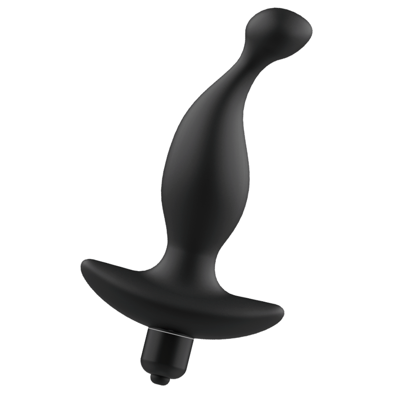 Masseur anal vibrant silicone avec stimulateur prostate — vue de profil