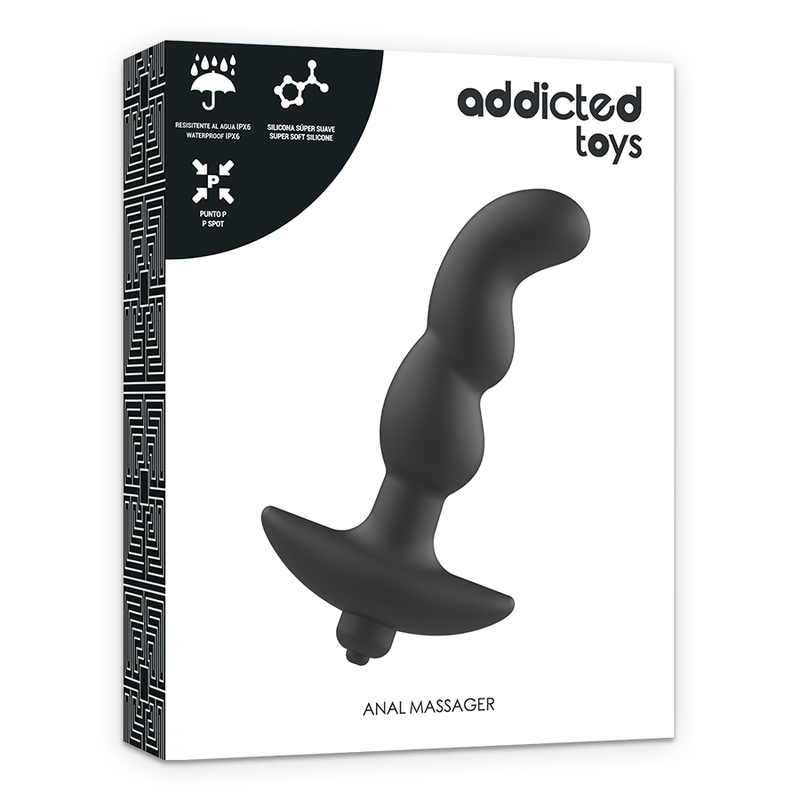 Masseur de prostate vibrant en silicone — détail texture surface