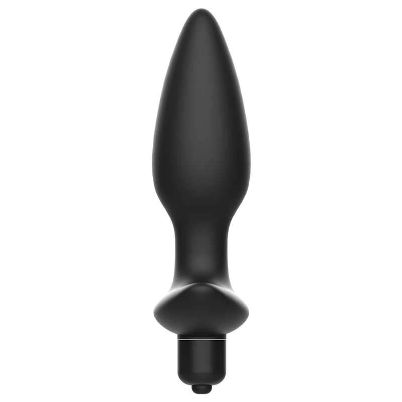 Masseur plug anal vibrant silicone noir — vue de dos