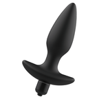 Masseur plug anal vibrant silicone noir — vue de profil
