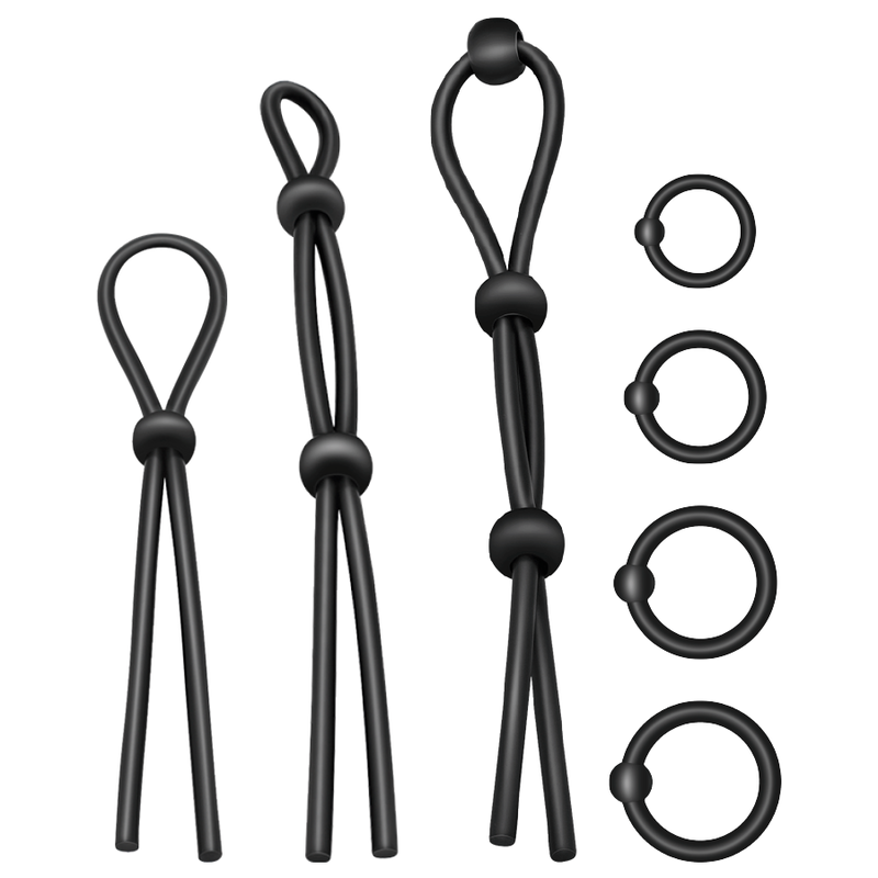 Ensemble d'anneaux péniens silicone 7 pièces — vue principale
