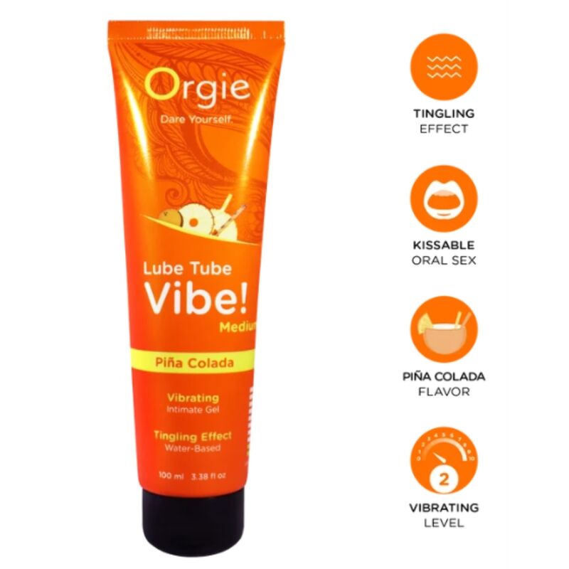 Lubrifiant gourmand stimulant Orgie Lube Tube Vibe Piña Colada 100 ml