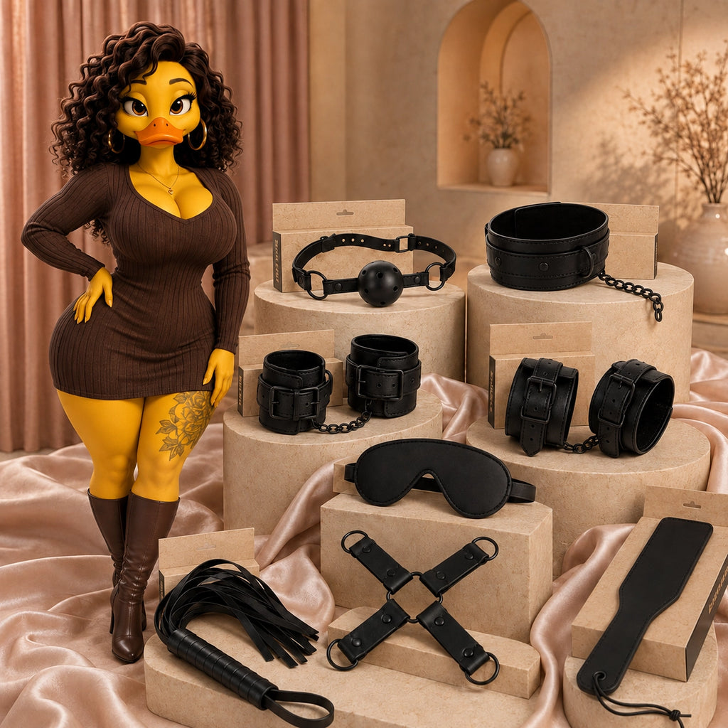 Coffret première expérience BDSM avec 9 accessoires Intense : masque, menottes, paddle, fouet, collier, bâillon et attaches